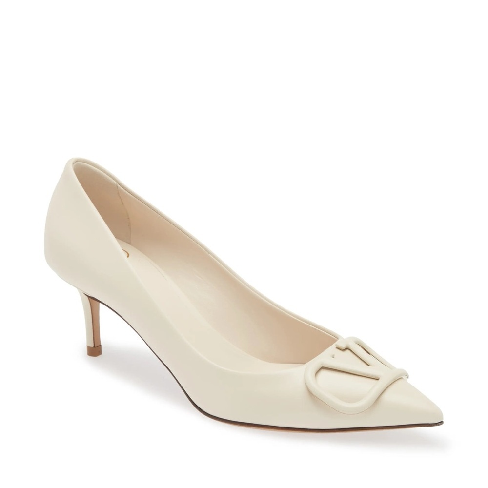 Valentino Garavani Signature VLOGO Pointed Toe 40mm Kitten Heel Pump EU 38 - Picture 3 of 9